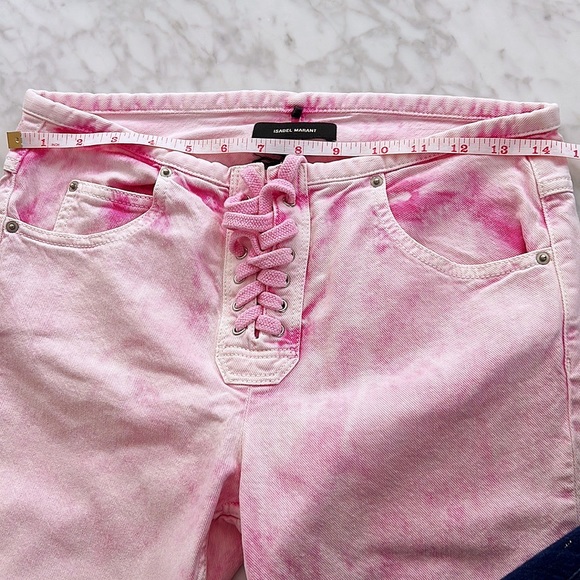 Cloture shop Authentic Isabel Marant cropped lace-up mid-rise slim leg jeans - Picture 9 of 15